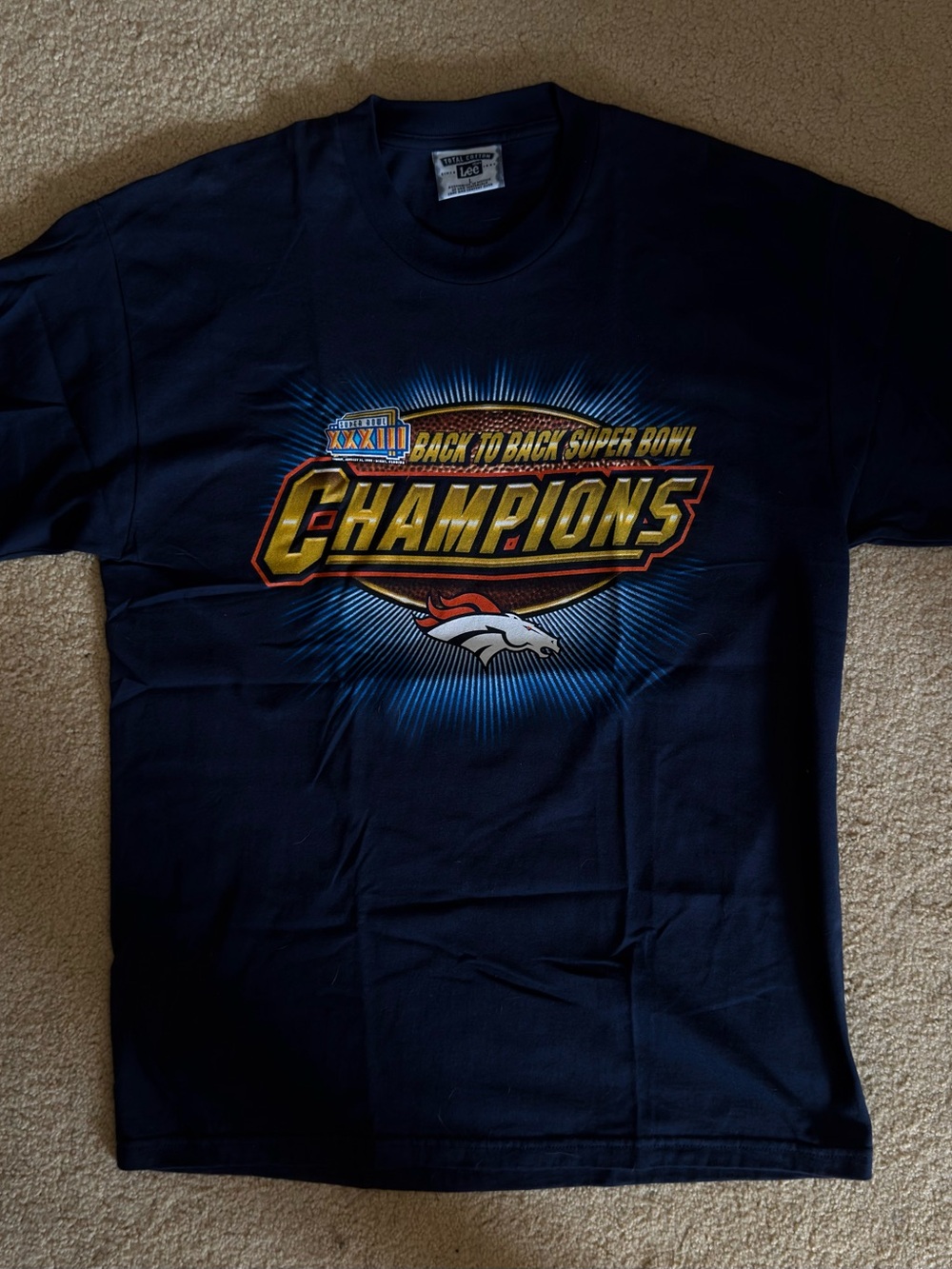 Vintage Denver Broncos Super Bowl Champions Shirt Mens Large Roster Tee NFL